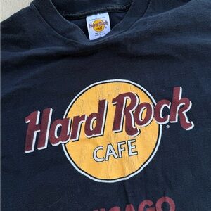 Hard Rock Cafe Black Tee with Yellow Circle and Red Logo